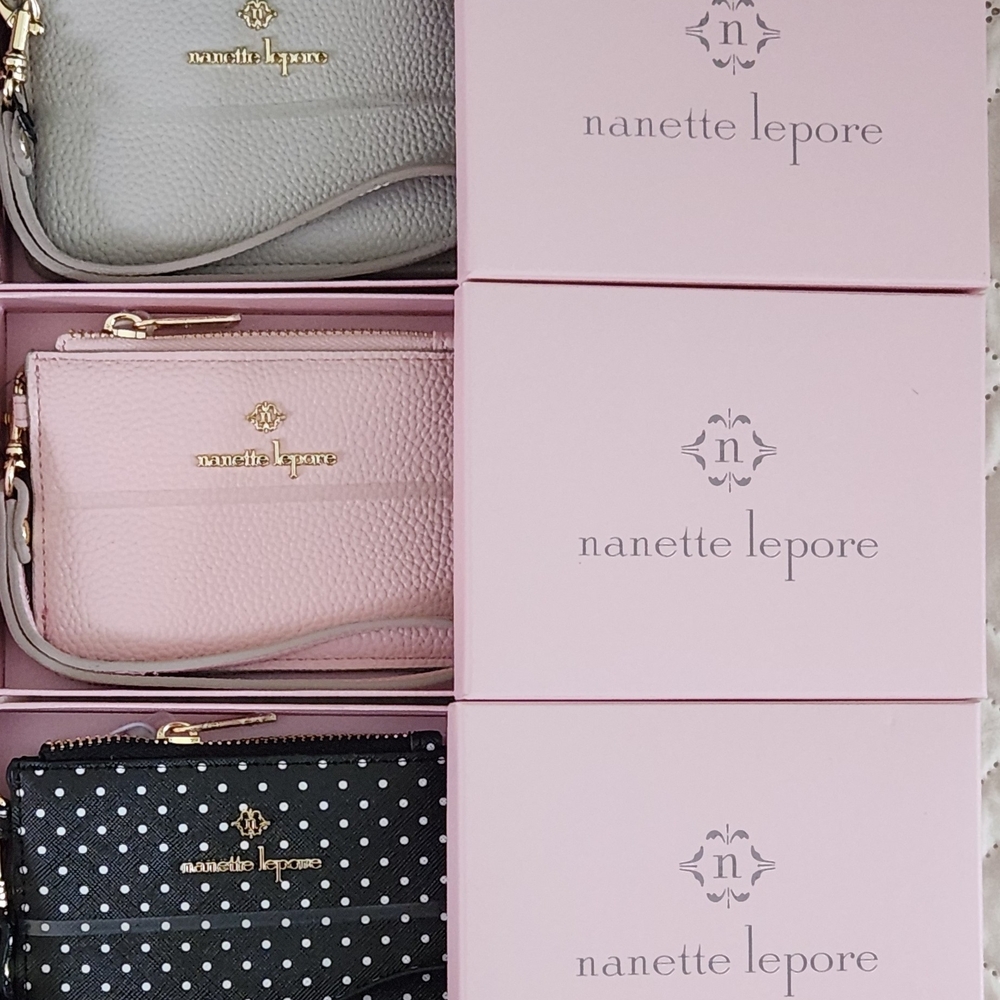 Nanette Lepore Women's Card Holder & Coin Wallet - Pink, Gray, Black